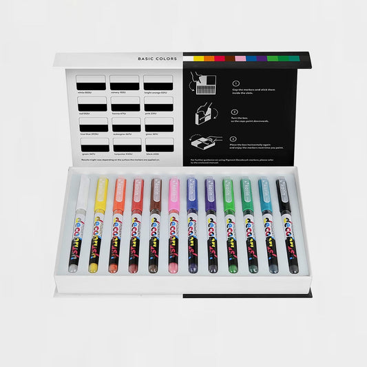 Box mit 12 Basic-Filzstiften Pigment Decobrush Karin