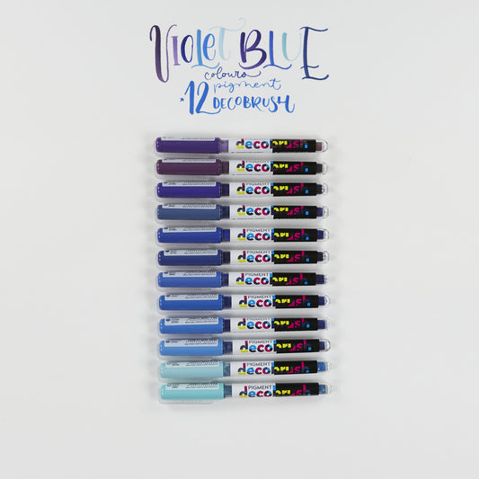 Box mit 12 Filzstiften Violet-Blue Pigment Decobrush Karin