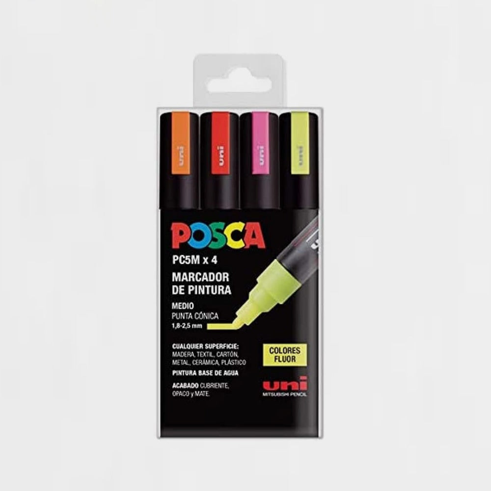 Etui 4 Marker Fluor Posca Pc-5m
