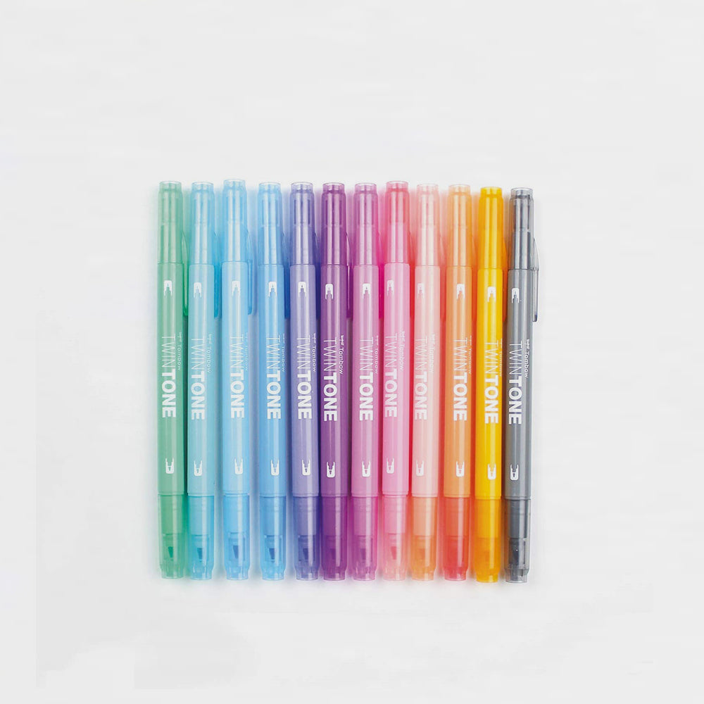 Set mit 12 Filzstiften in Pastellfarben Twintone Tombow (1)