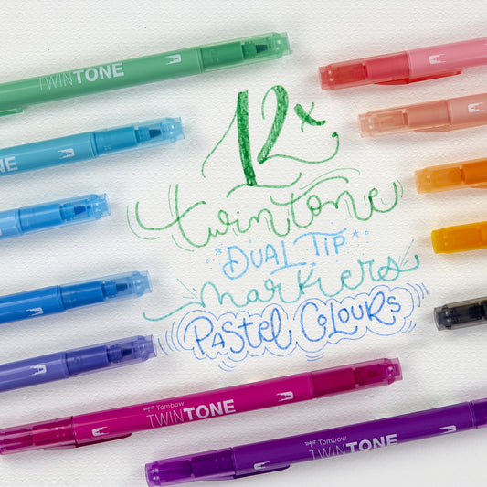 Set mit 12 Filzstiften in Pastellfarben Twintone Tombow