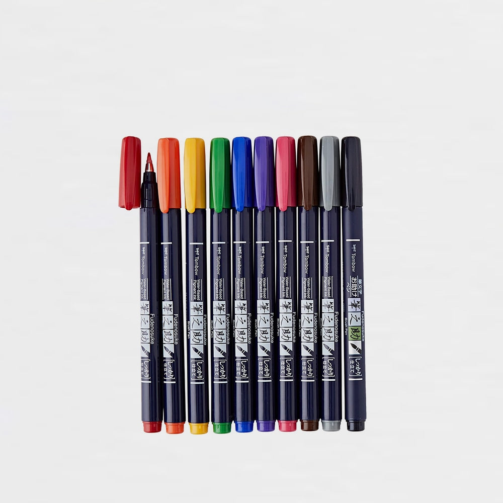 Set mit 10 Lettering-Filzstiften Fudenosuke Tombow