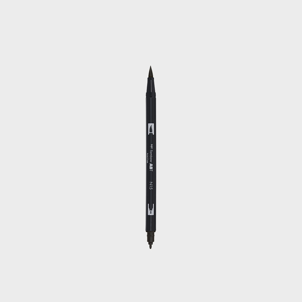 Marker Dual Brush 15 Black Tombow