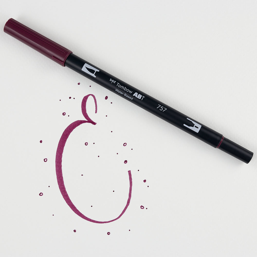 Marker Dual Brush 757 Port Red Tombow (1)