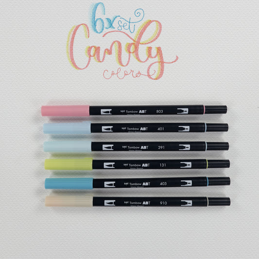 Set mit 6 Filzstiften Dual Brush Pen Candy Tombow
