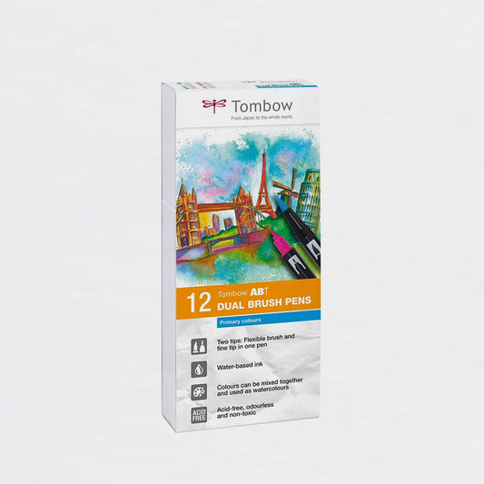 Set mit 12 Lettering-Filzstiften in Grundfarben Tombow