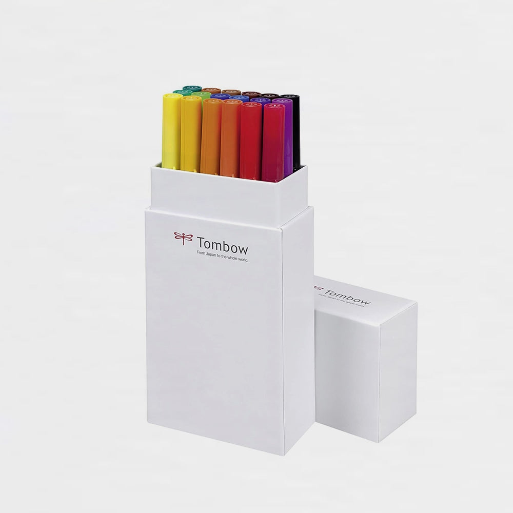 Set mit 18 Filzstiften in Grundfarben Dual Brush Tombow