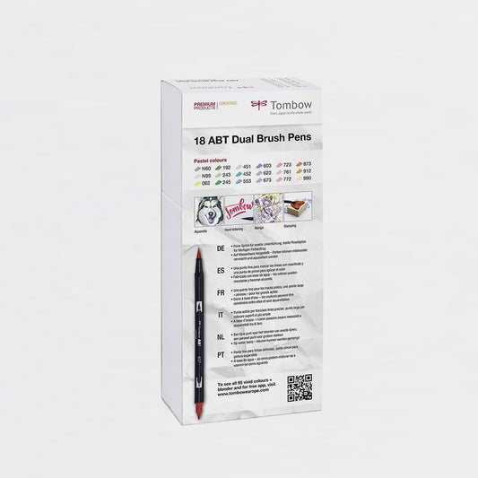 Set mit 18 Filzstiften Dual Brush Pastel Tombow