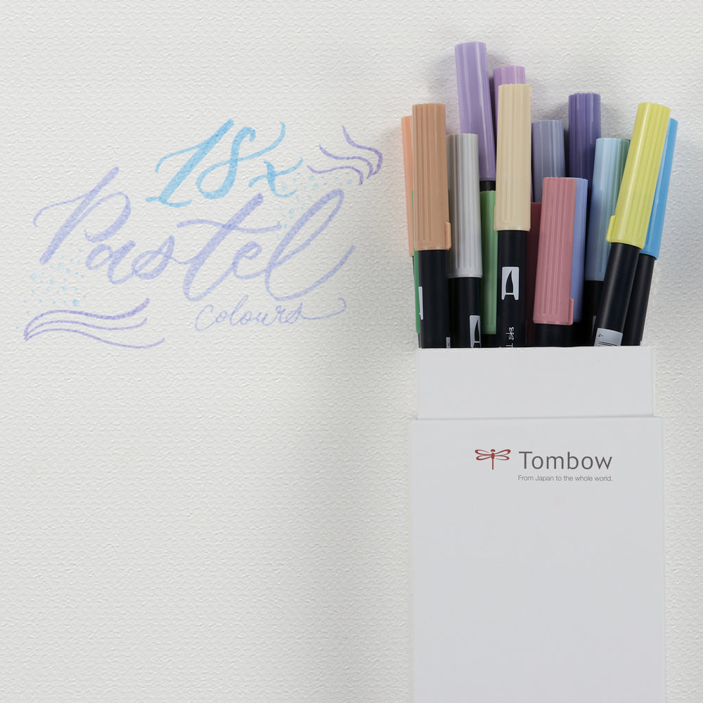 Set mit 18 Filzstiften Dual Brush Pastel Tombow