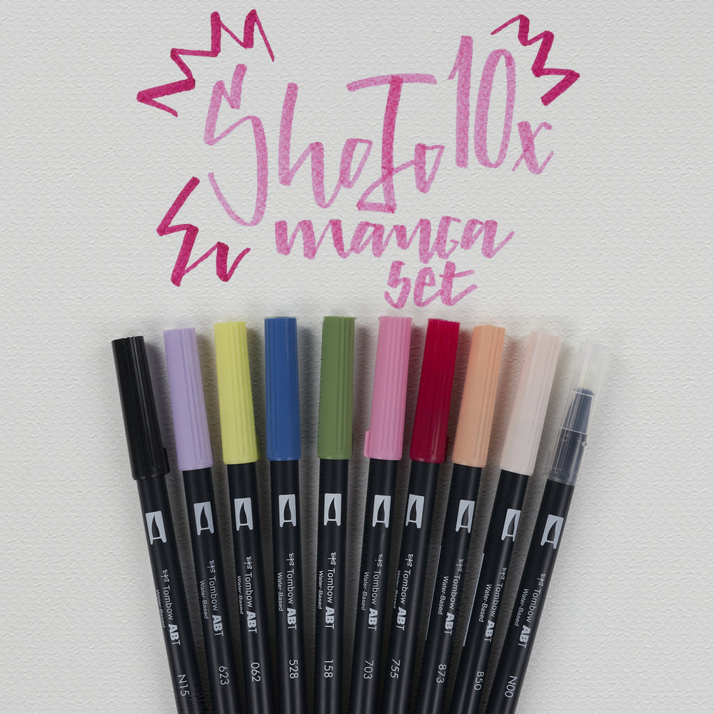 Set mit 10 Filzstiften Tombow Dual Brush Manga Shojo