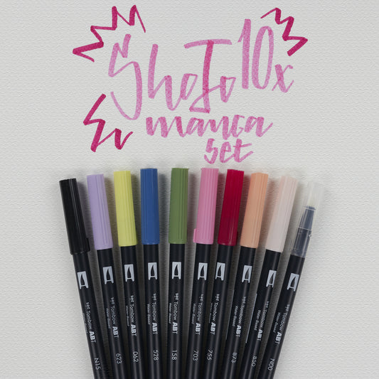 Set mit 10 Filzstiften Tombow Dual Brush Manga Shojo