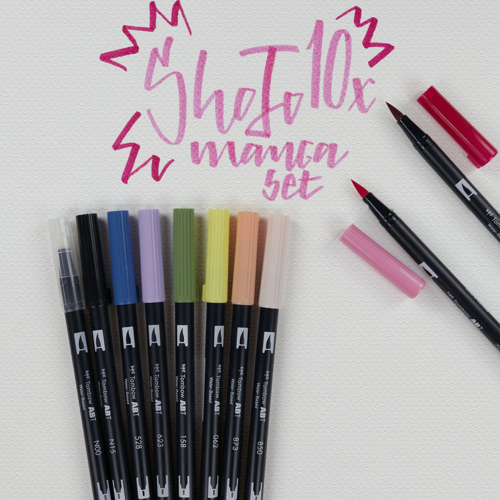 Set mit 10 Filzstiften Tombow Dual Brush Manga Shojo (1)