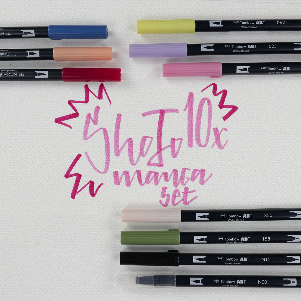 Set mit 10 Filzstiften Tombow Dual Brush Manga Shojo (2)
