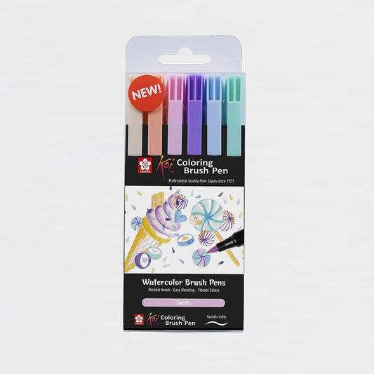 6er-Set Marker Pastellfarben Coloring Brush Pen Sakura Koi