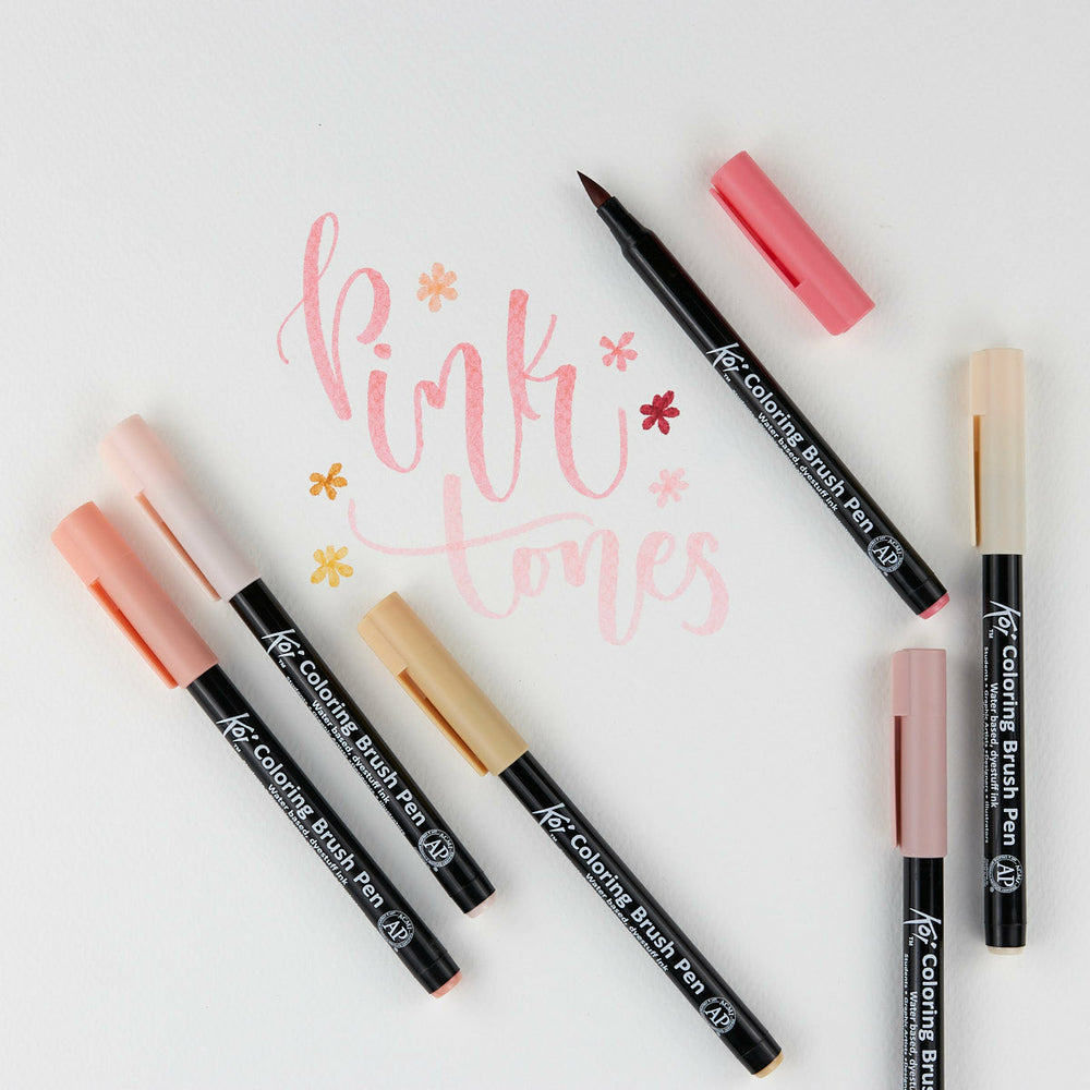 6er-Set Marker Pastellfarben Coloring Brush Pen Sakura Koi (1)