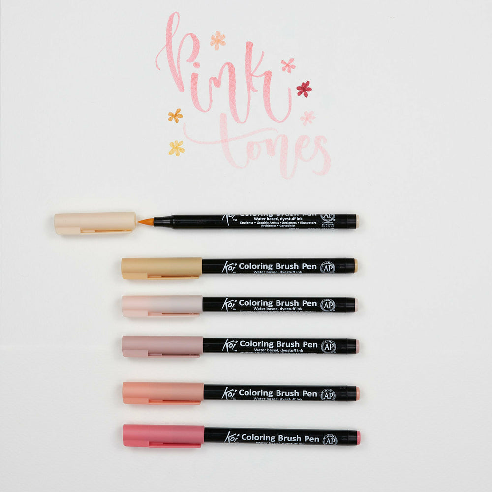 6er-Set Marker Pastellfarben Coloring Brush Pen Sakura Koi