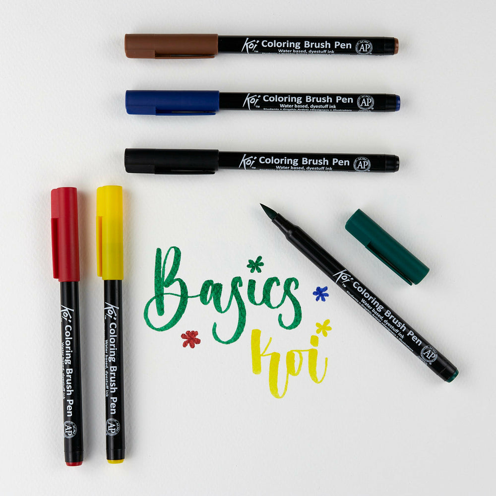 6er-Set Marker Grundfarben Coloring Brush Pen Sakura Koi (1)