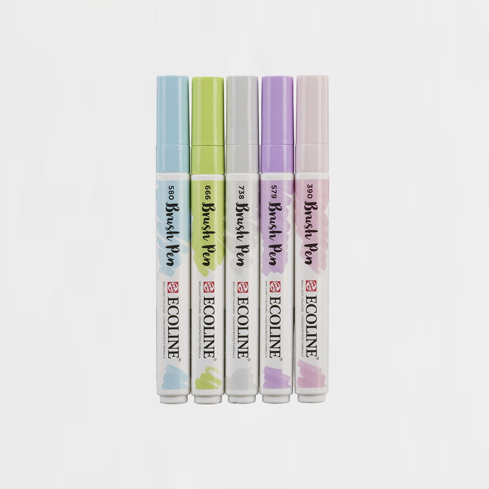 5er-Set Marker Pinselspitze Pastell Ecoline (1)