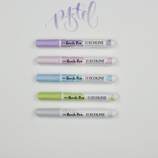 5er-Set Marker Pinselspitze Pastell Ecoline