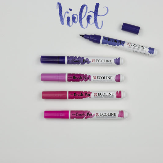 Set 5 Marker Brush Pen Violett Ecoline