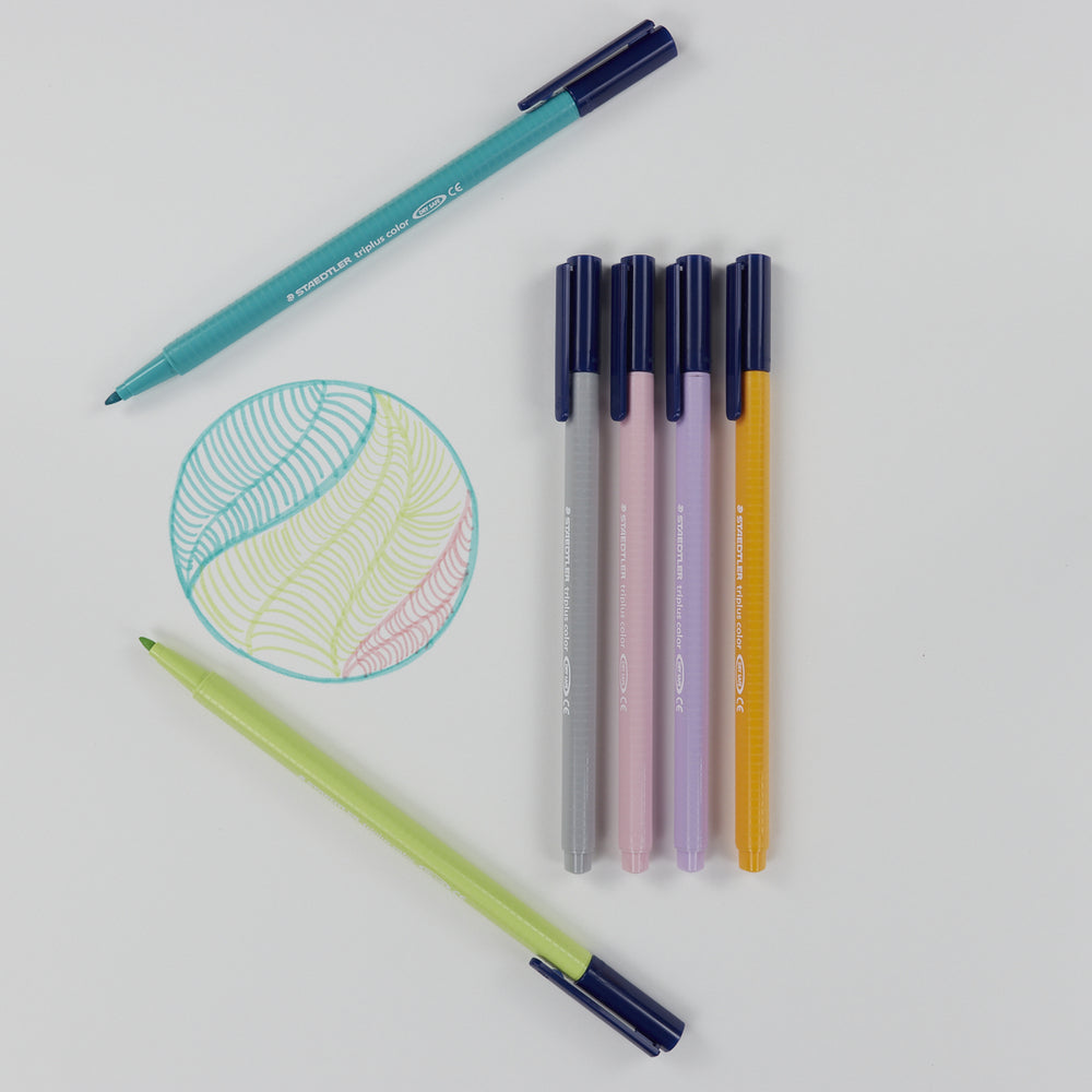Etui mit 6 Pastellfarbenen Filzstiften Triplus 1 mm (1)