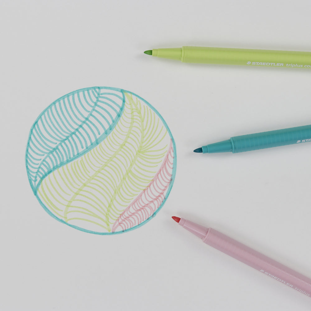Etui mit 6 Pastellfarbenen Filzstiften Triplus 1 mm (2)