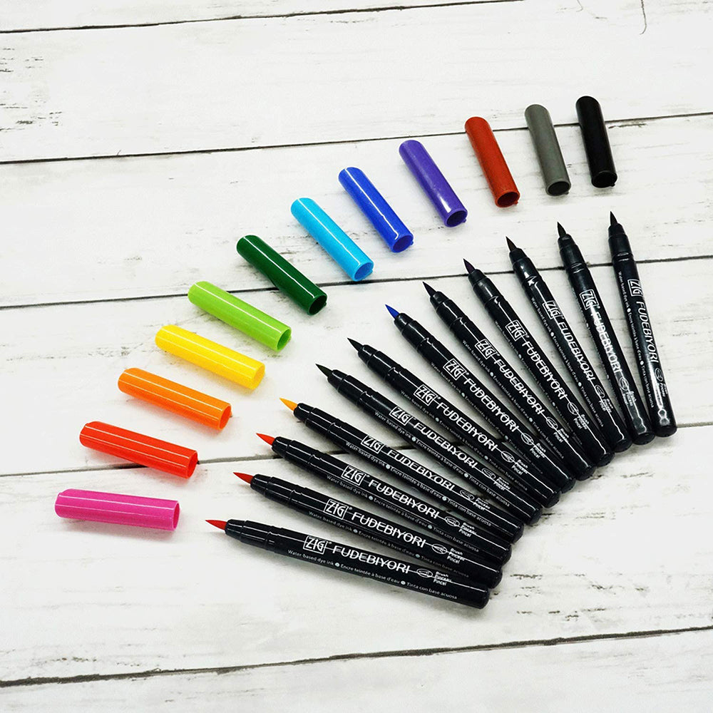 12er-Set Marker Pinselspitze Zig Fudebiyori Kuretake (1)