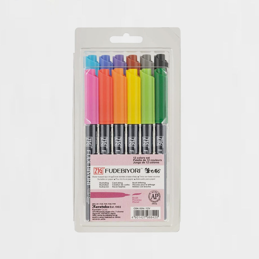 12er-Set Marker Pinselspitze Zig Fudebiyori Kuretake