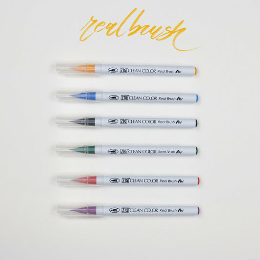 6er-Set Marker Zig Clean Color Real Brush Pen Kuretake