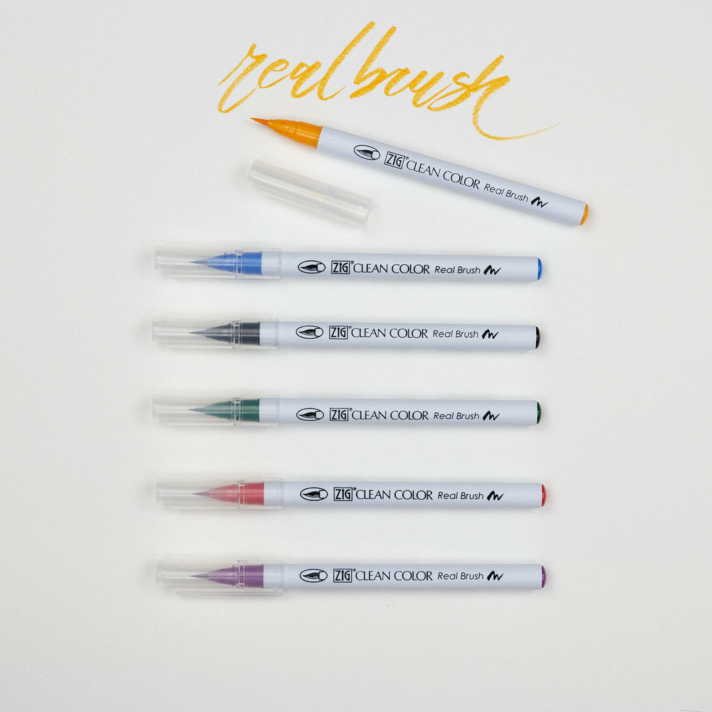 6er-Set Marker Zig Clean Color Real Brush Pen Kuretake (1)
