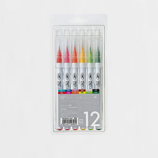 12er-Set Marker Zig Clean Color Real Brush Pen Kuretake