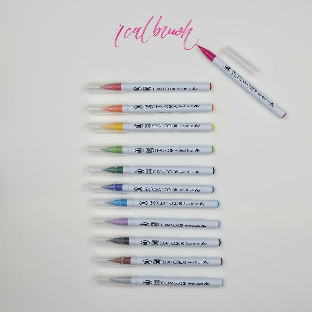 12er-Set Marker Zig Clean Color Real Brush Pen Kuretake (1)