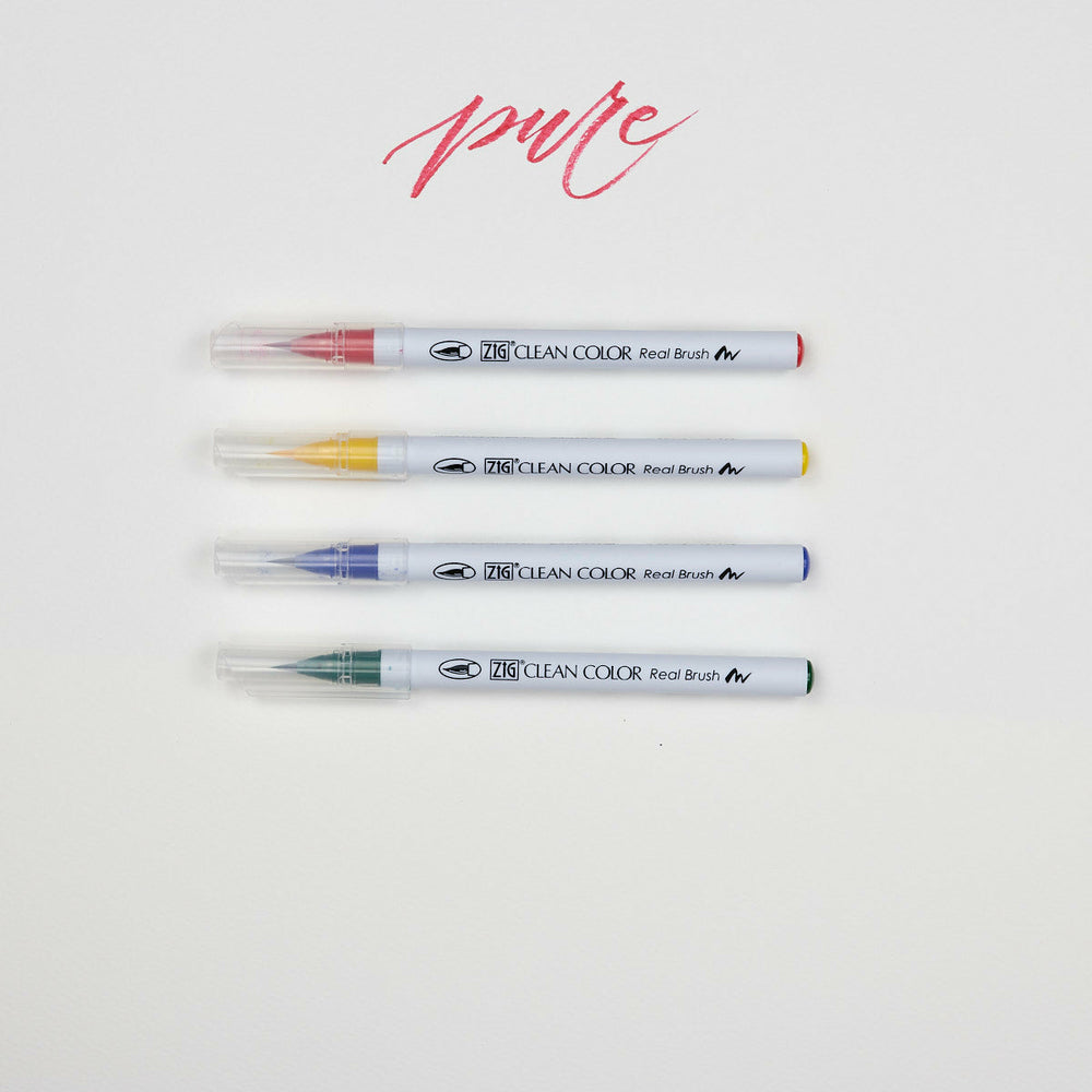 4er-Set Marker Pure Zig Clean Color Real Brush Pen Kuretake