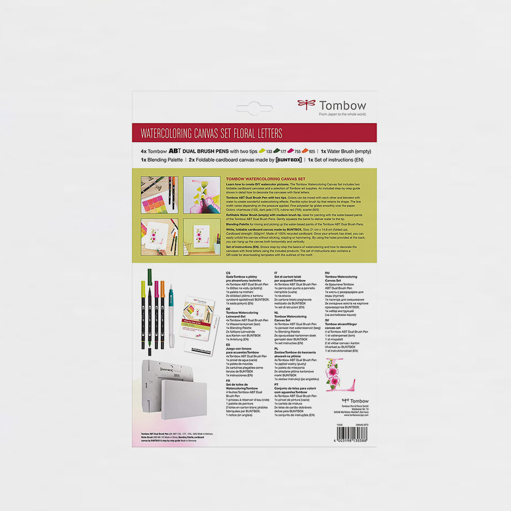 Set Marker Watercoloring Florale Buchstaben Tombow