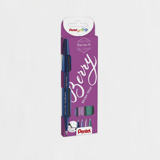 4er-Pack Marker Pinselspitze Berry Pentel Touch