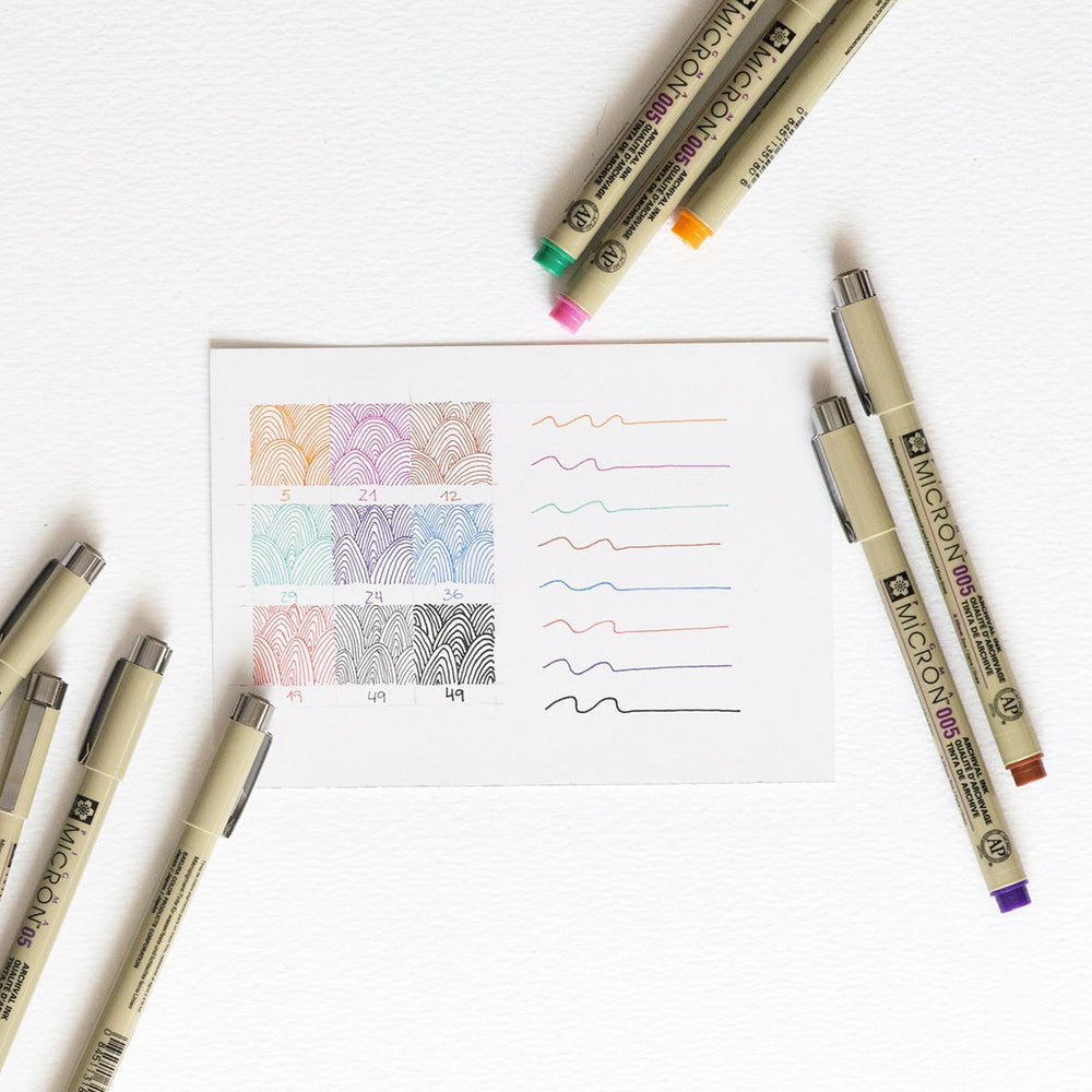 8er-Set Farbige Marker Pigma Micron Sakura