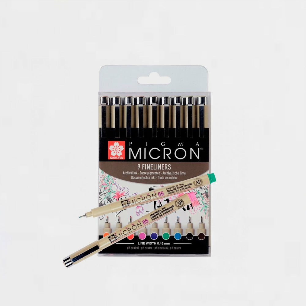 9er-Set Farbige Marker Pigma Micron Sakura