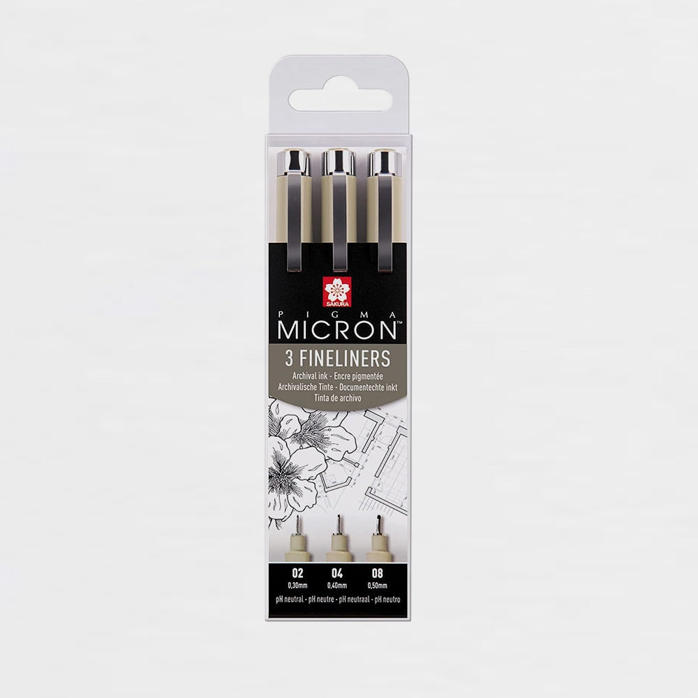 3er-Set Marker Schwarz Pigma Micron Sakura