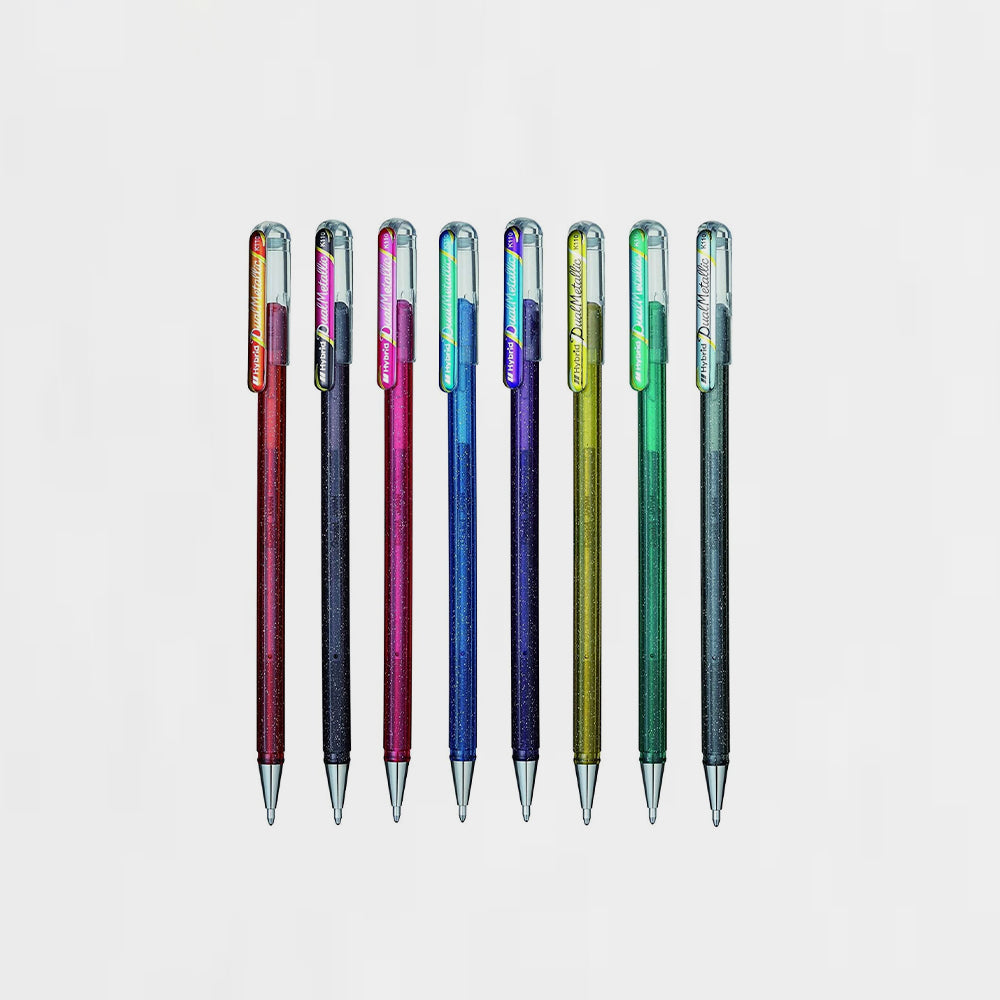 8er Set Hybrid Kugelschreiber Dual Metallic Pentel