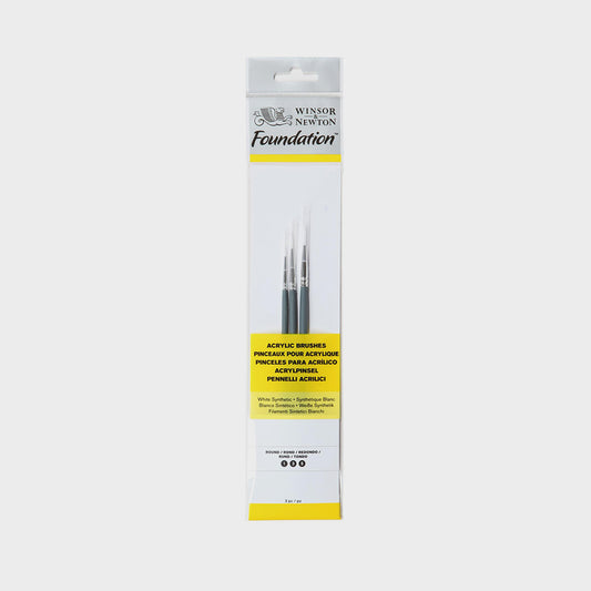 Set 3 Acrylpinsel mit Kurzem Griff Winsor & Newton