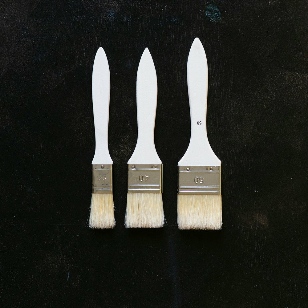 8er-Set Borstenpinsel Weiss Langer Stiel Pebeo