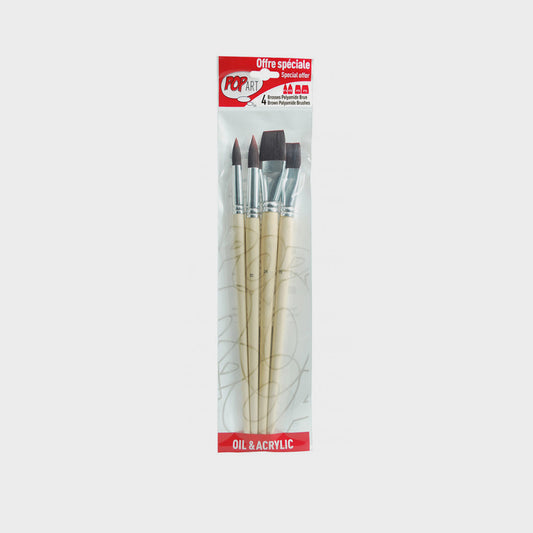 4er-Set Diverse Pinsel Langer Stiel Pebeo
