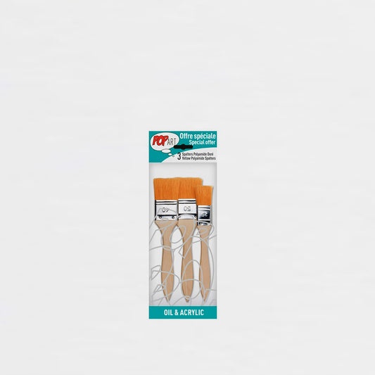 Set 3 Pinsel aus Polyamid Goldfarben Von Pebeo