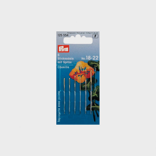 Sortiment Sticknadeln mit Spitze Nr. 18 – 22 Prym