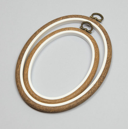 Kunststoffrahmen in Holzoptik Oval 17,5 Dmc