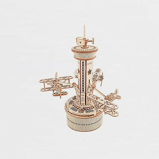 Modell Spieluhr Airplane-Control Tower Von Robotime