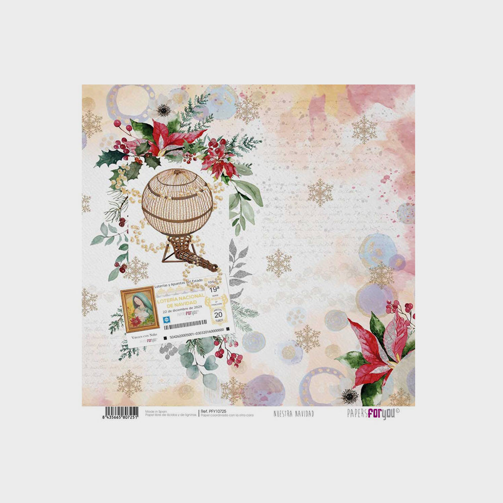 Set 10 Papiere Scrapbooking, Unsere Weihnachten, 30 x30 cm (10)