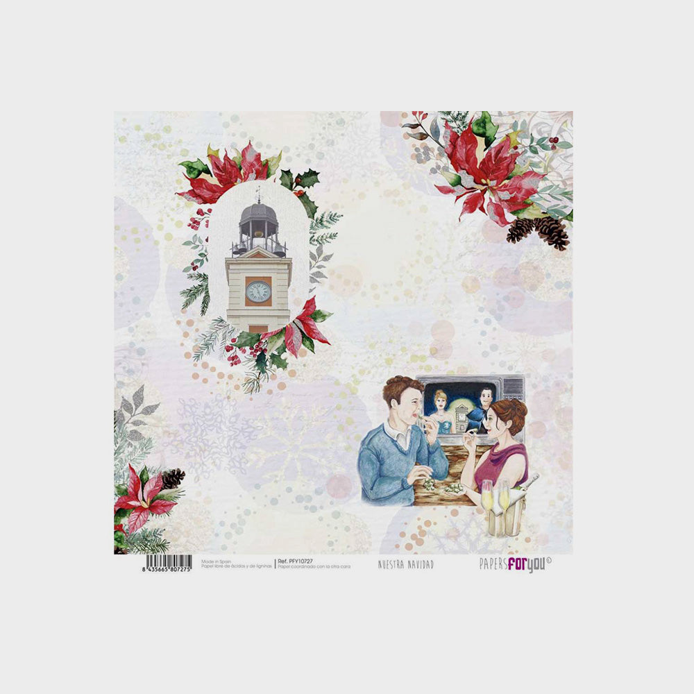 Set 10 Papiere Scrapbooking, Unsere Weihnachten, 30 x30 cm (12)