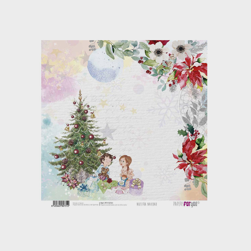 Set 10 Papiere Scrapbooking, Unsere Weihnachten, 30 x30 cm (18)