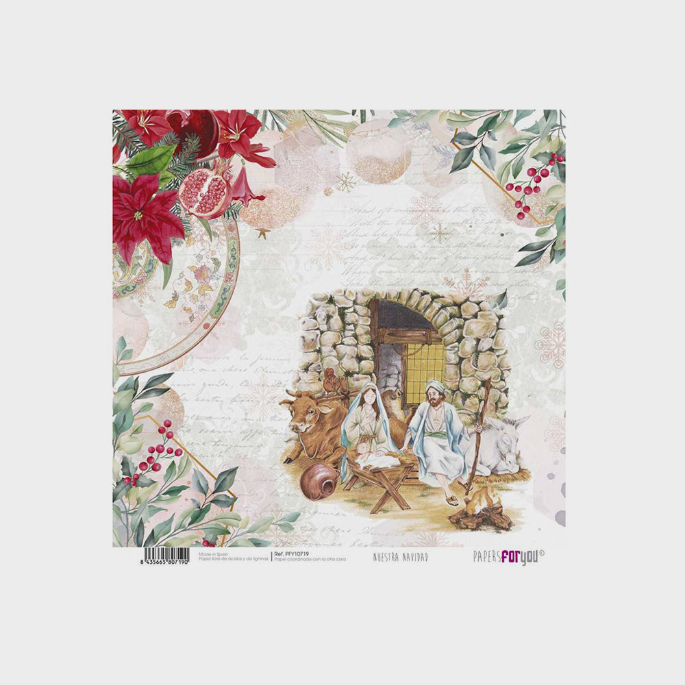 Set 10 Papiere Scrapbooking, Unsere Weihnachten, 30 x30 cm (4)